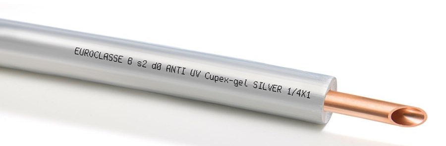 DUO 06+10 SILVER Cu potrubí 1/4"x3/8", 25m, anit-UV, předizolované